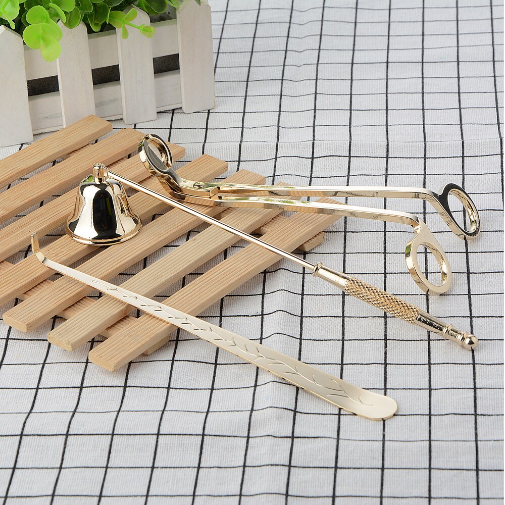 Ensemble d'accessoires bougies de luxe | Ensemble 3 pièces/ensemble outil d'extincteur à bougies, kit de trempage tondeuse de décoration de maison pour fête et mariage