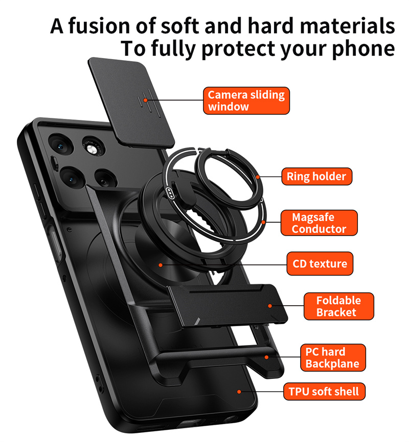 Rüstung Auto Magnetische Ring Fall Für Motorola Moto G56 G86 G35 G55 G34 G54 G64 G84 G13 G23 G53 Objektiv Schützen Abdeckung Ständer Halter Funda