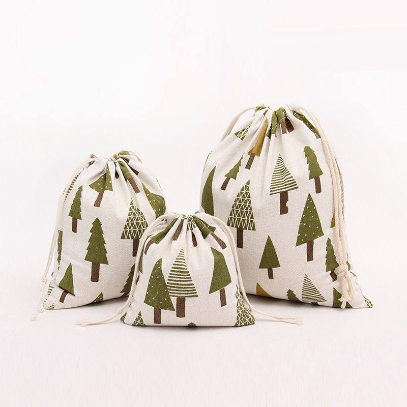 Verse Stof Katoen Reizen Trekkoord Tote Opbergtas Organizer Bag Voor Ondergoed Speelgoed Opbergtas Huishouden 7A0314: S / 3