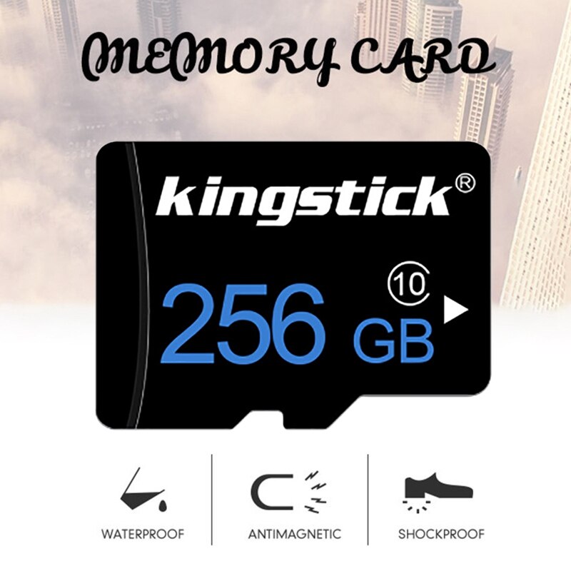 Kingstick Microfoon Geheugenkaart Klasse 10 256Gb Tf-kaart Flash Memorymicrophone Kaart Met Adapter