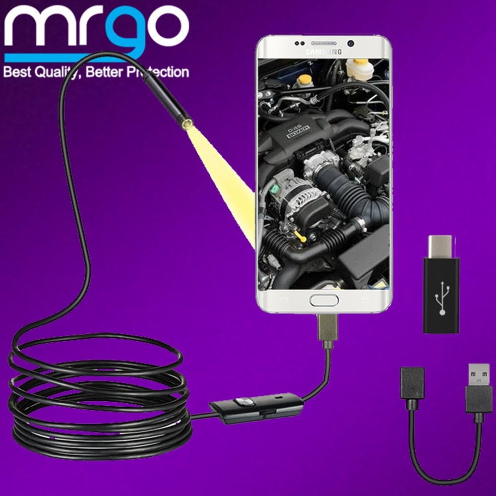 7Mm 5Mm Endoscoop Camera Waterdicht Micro Usb Led Endoscoop Voor Android Telefoon Smartphone Voor Micro Usb Type C endoscoop Camera