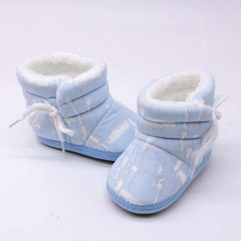 WEIXINBUY bébé chaussures bébé bottes chaussons fille fFloral imprimer épais hiver doux infantile garçon chaussure 0-18M