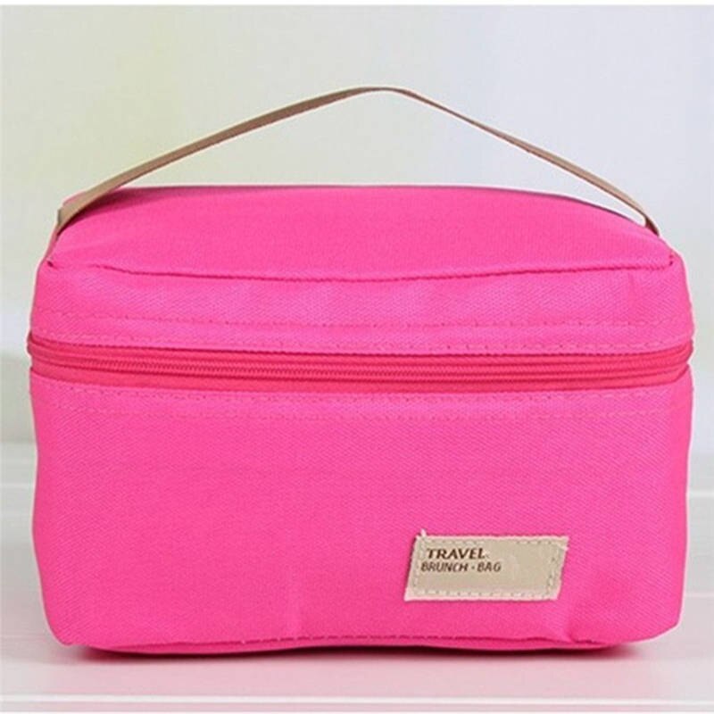 4 Kleur Kleine Draagbare Waterdichte Nylon Koeltas Lunchbox Leisure Picknick Bento Container Voedsel Thermische Zak Pouch Voor Vrouwen: Rood