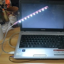Kebidu Ultra Bright Flexibele USB 10LEDs Licht Lamp Metalen Materiaal voor Notebook Laptop PC Computer Multi-kleuren