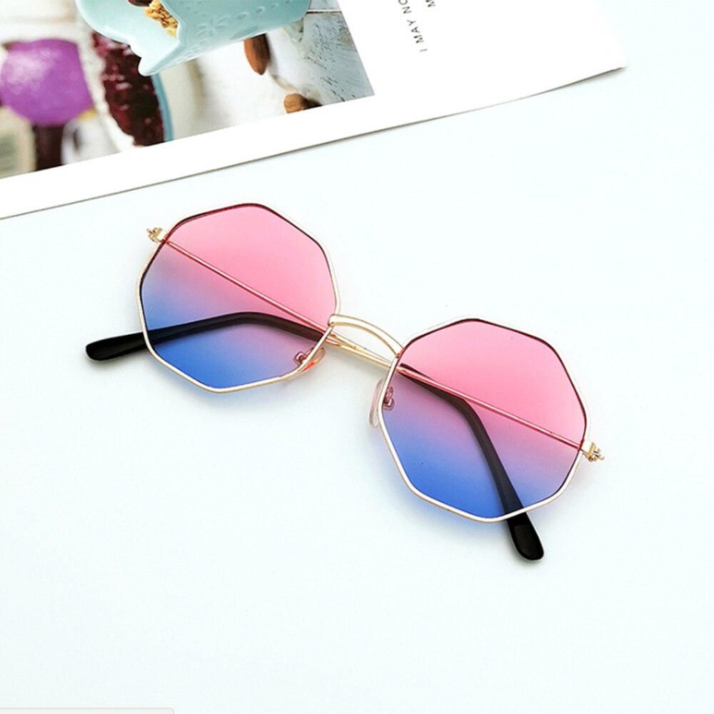 1PC nueva mujer Irregular chicas de plástico gafas de sol lentes gafas con montura metálica mujeres conductor gafas: 3