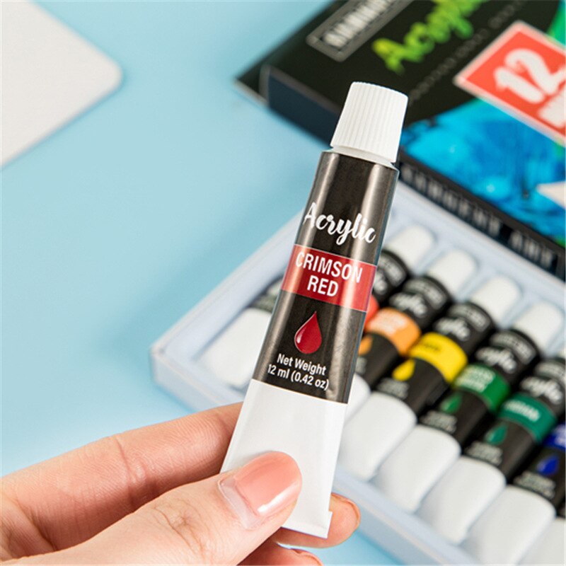 12 Kleuren 12Ml Acryl Verf Diy Aluminium Buis Art Verf Set Tekening Pigment Hand Geschilderde Muur Verf diy