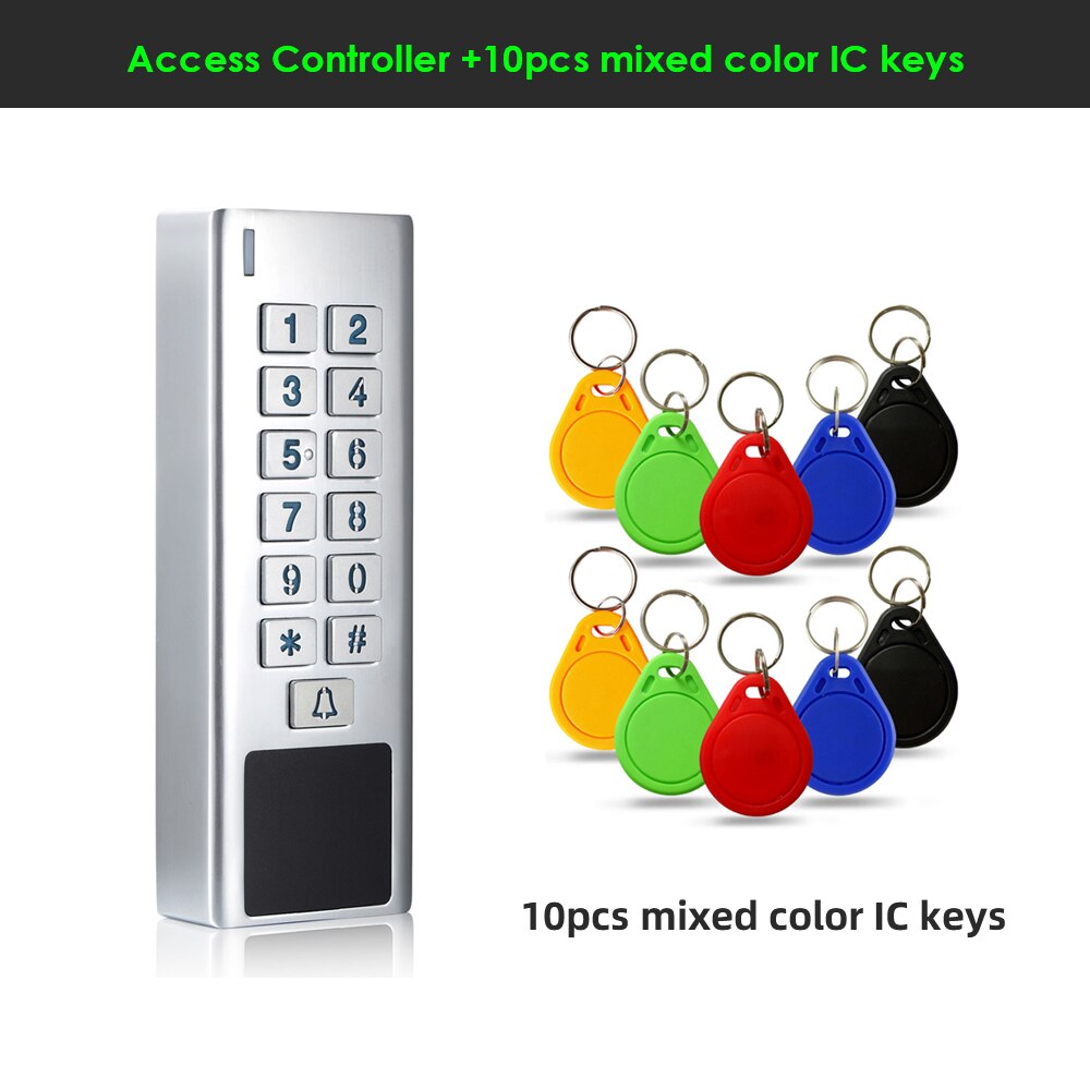 2000 User Zinc-alloy Door Waterproof IP67 Reader WG input output Access Control Outdoor RFID Access Control: MF 10 color key