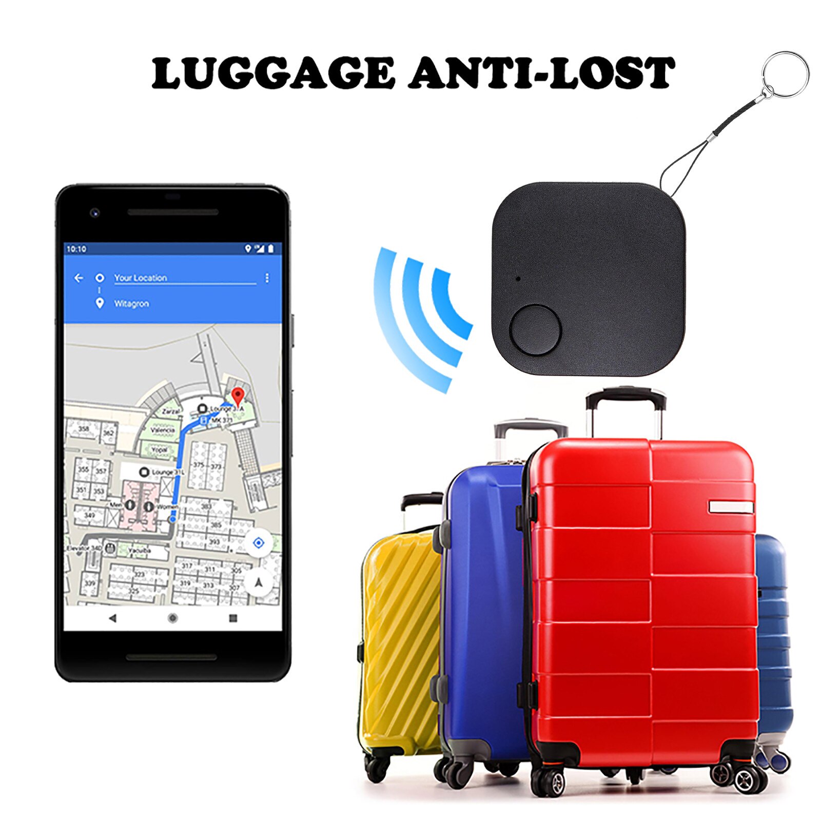 Mini sporingsenhed kat hund kæledyr tracker placering vandtæt anti-tabt smart aktivitet trackers bluetooth nøgle finder gps locator