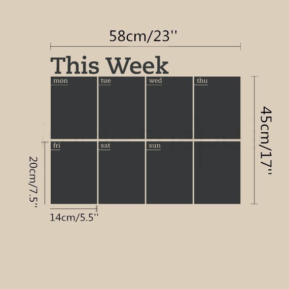 58*45 cm ukentlige tavle klistremerker planlegger til barnas rom