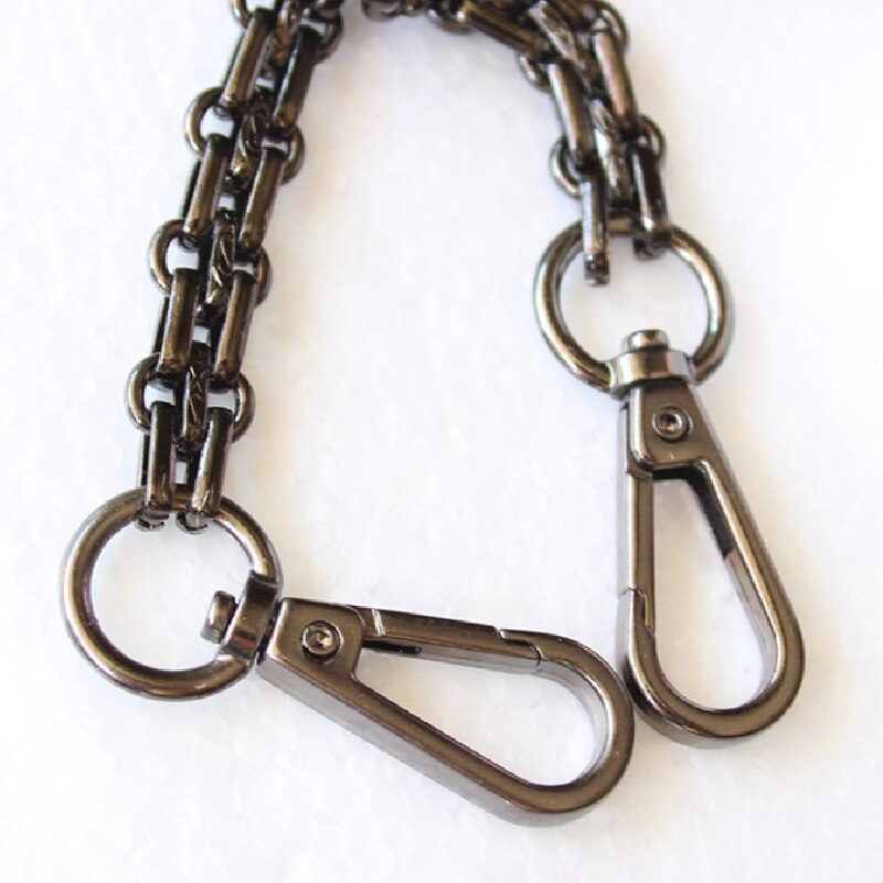 120cm metalen kettingriemen voor handtasgrepen, doe-het-zelf vervanging voor schoudertasriemen, zilveren kettingriem voor tasaccessoires: Zwart