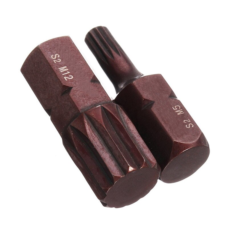 5Pcs/set 30mm Star Screwdriver Bit 10mm Hex Shank for Impact Screwdriver M5/M6/M8/M10/M12 S2 Alloy Steel