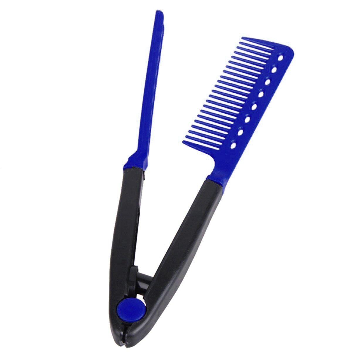 Bricolage Salon peignes V Type cheveux Portable défriser les cheveux Style de cheveux outils de coiffure: Blue 