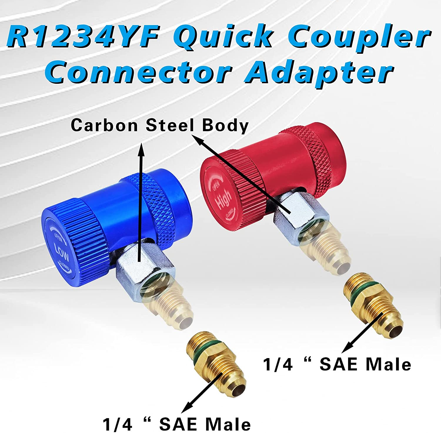 R1234yf Naar R134a Snelkoppelingsadapter Hoge Lage Zijconnector Conversie Voor R1234yf Koelmiddelsysteem Oplaadslang Fitting