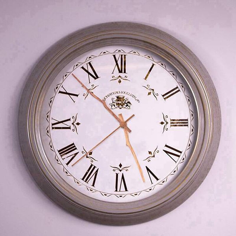 2Pcs Clock Movement Mechanism with 12 Inch Walnut Hands Clock Kit Mechanism for DIY Wall Clock Repair Parts Replacement