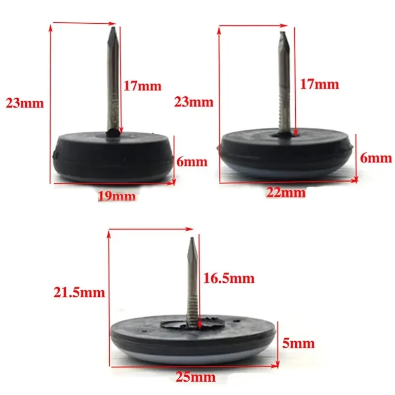 4/8/16PCS Furniture Leg Sliders Pads With Nail Feet Furniture Moving Gliders Mover Floor Protector for Tables Sofas Recliners