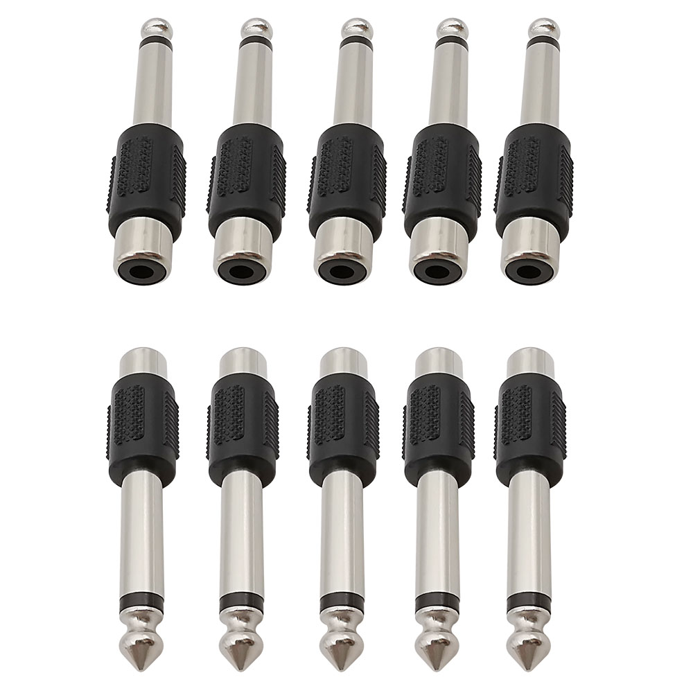 10Stck schnallen-buchse auf 6,35mm 1/4 zoll Mono Stecker Audio- Adapter Stecker für DIY Kopfhörer FM Mikrofon