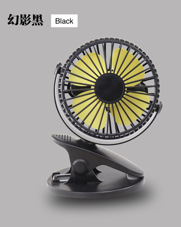 USB Fan Mini Clamp Desktop Fan Silent Fan 360-degree rotating fan Rechargeable Battery and 2800mAh Battery