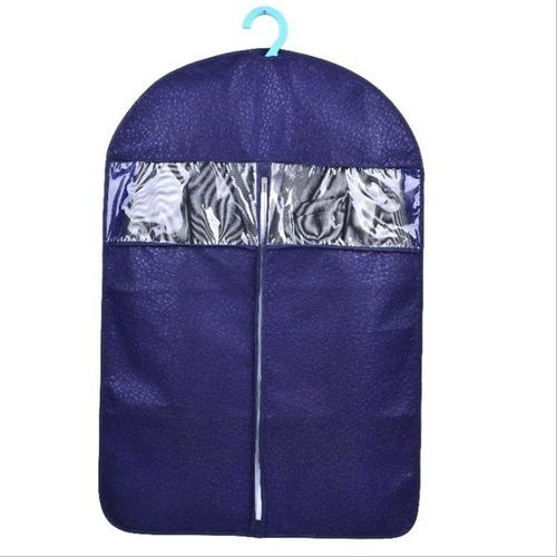 Huishouden Drie-Dimensionale Jas Bont Kleding Stofkap Lange Downjacket Suede Stof Kleding Opbergtas Kleding Covers Hangingg: BLUE / 128x60cm