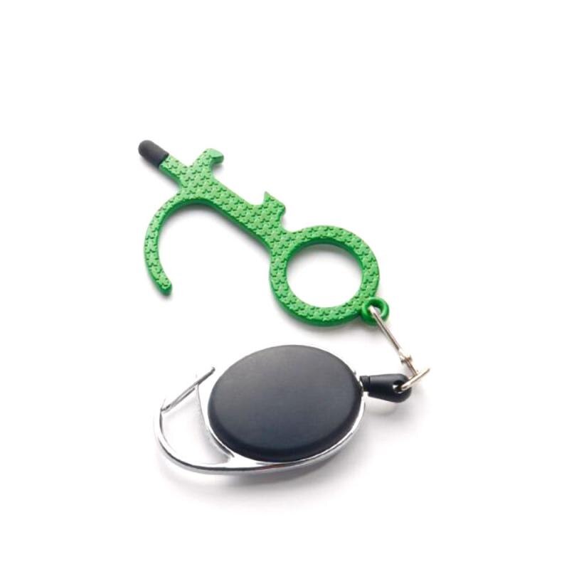 Anti Contact Door Opener No Touch Key Door Opener Keychain Anti-Touch Door Handle Elevator Artifact Key Button Tool: 16
