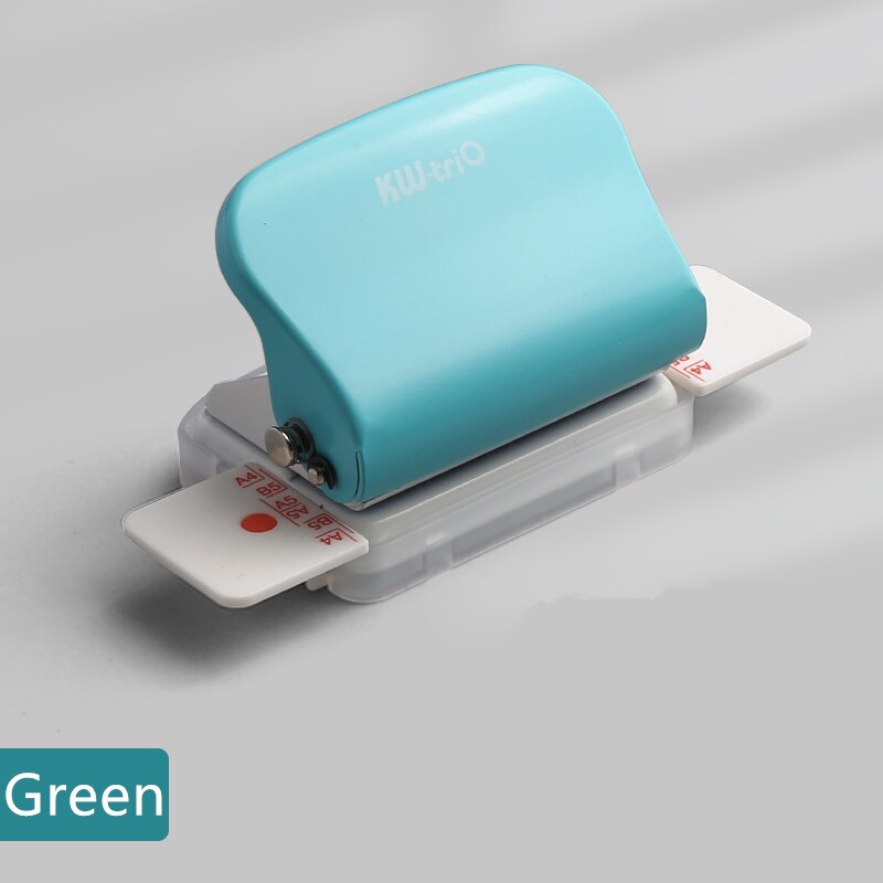 KW-trio 6-Hole Paper Punch Handheld Metal Hole Puncher Capacity 6mm for A4 A5 B5 for Notebook Scrapbook Diary Binding 99H9: 1pc Green