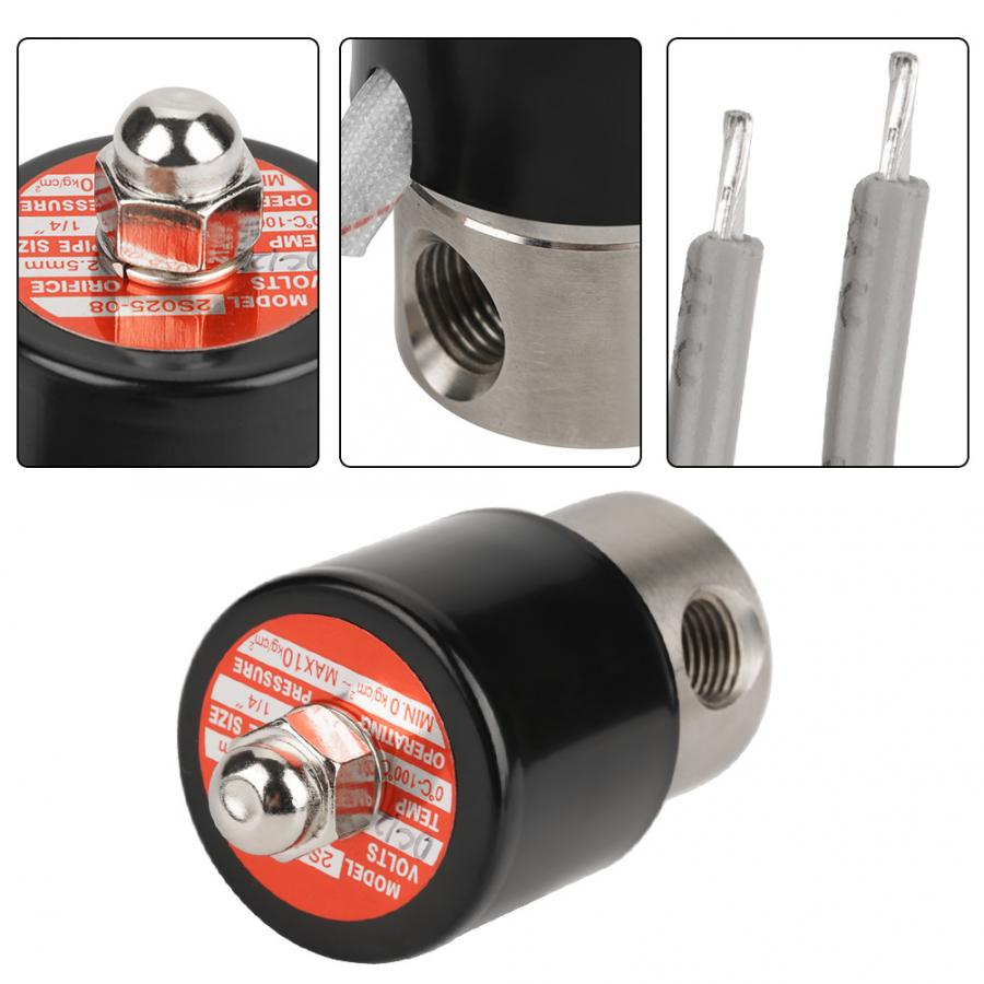 Ventil 304 rustfritt stål  dc 12v /4 elektrisk magnetventil n/c vanlig type ventil til vann luft olje gassoverføringe