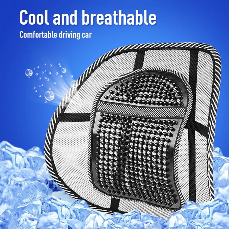 Asiento Lumbar para asiento de coche, 4 colores, asiento de verano, respaldo Lumbar transpirable, cojín de cintura para oficina, cojín de Interior para coche, suministros de cojín