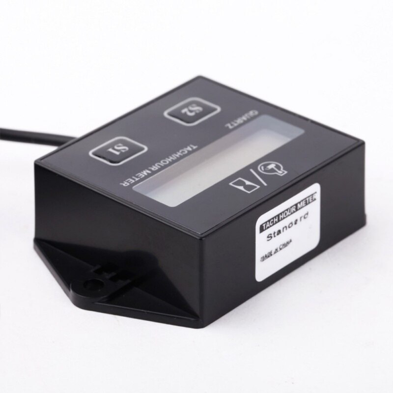Inductive Hour Meter Portable Waterproof Spark Plugs Engine Digital Hour Meter Tachometer LCD Display Gauge