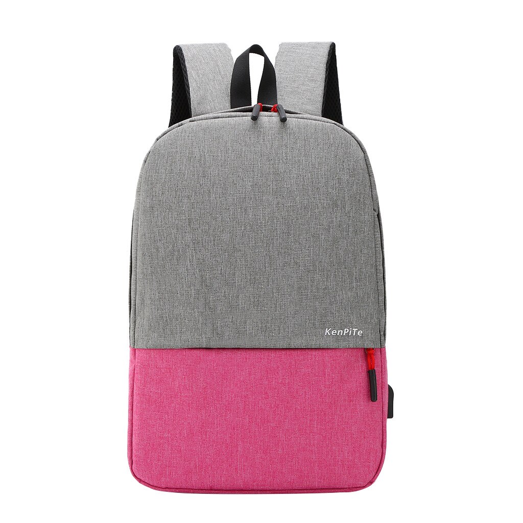 Backpack Laptop Bag 17 Inch Notebook Bag Shoulder Bag Tote Case Handle Bags Business Male Bloso Rucksacks USB Charging: Pink