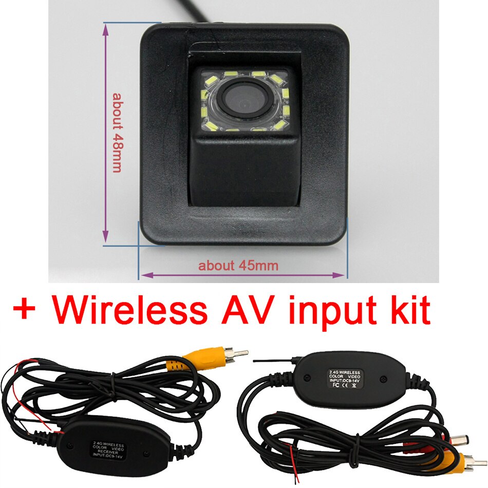 170 Degree AHD 1920x1080P Vehicle Rear View Reverse Camera for Kia K3 K3S Cerato Forte cerato 5 Classic Hyundai Elantra Avante: 12led Wireless