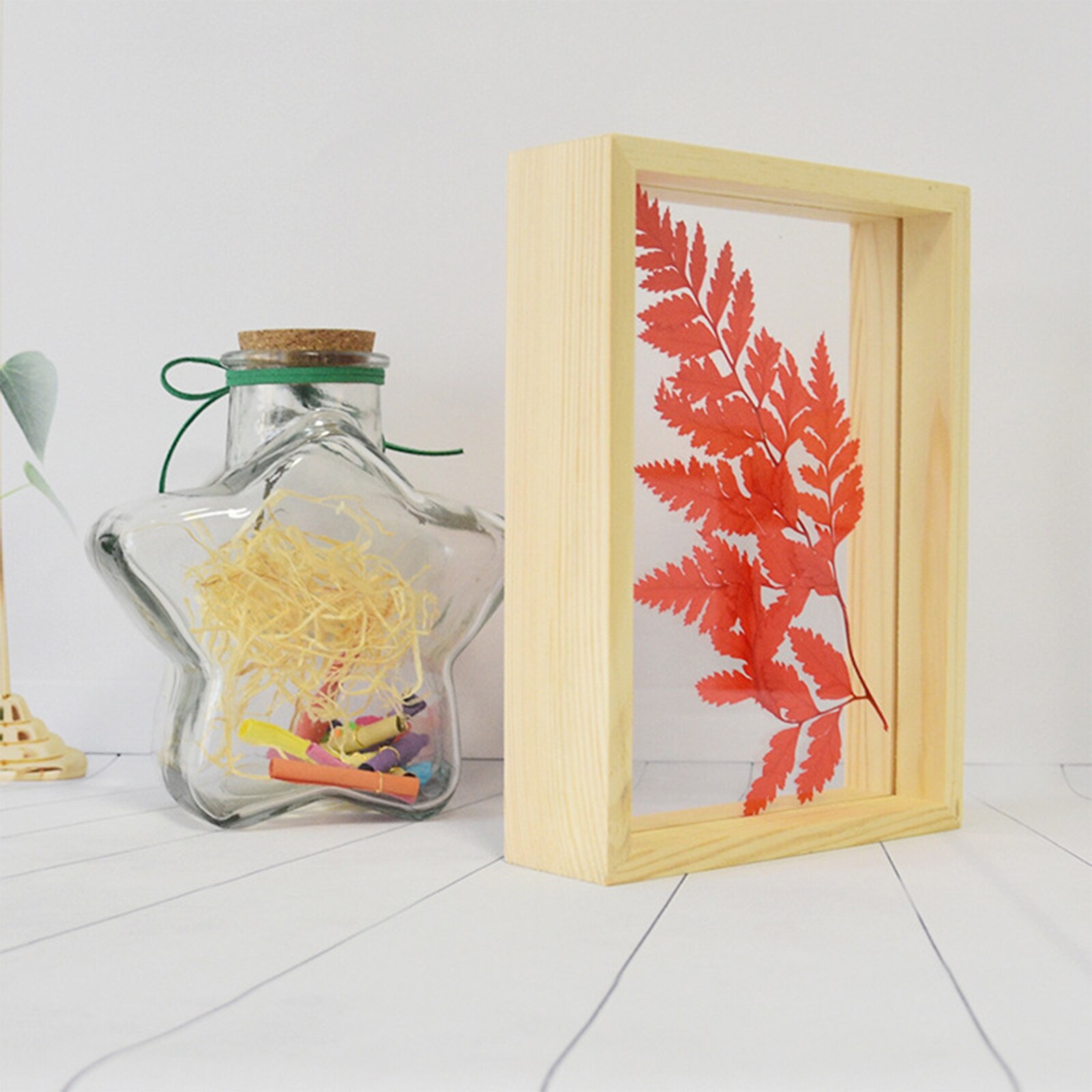 Wooden Photo Frame Double Sided Acrylic Specimen Frame Set-up for Home Restaurant Business Place Decoration: A Rectangle / Square4 Rectangle 5