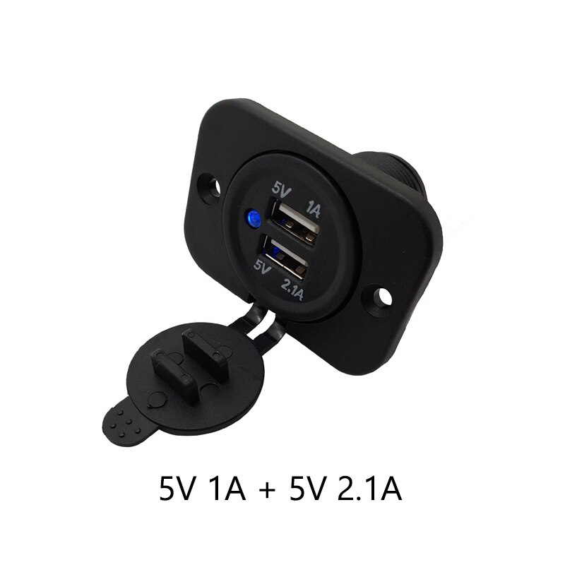Dual Auto Usb Adapter Oplader Voor Motorcycle Auto Truck Atv Boot Mini Auto Charger Sigarettenaansteker Auto-Oplader 12V 24V: C