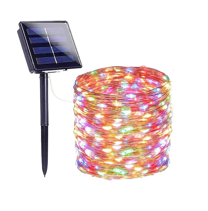 Weihnachten Dekor draussen LED Solar- Schnur Licht LED funkeln Wasserdichte Lampe Garten Lichterkette für Party Dekor 6m/12m/23m/33m: RGB / O