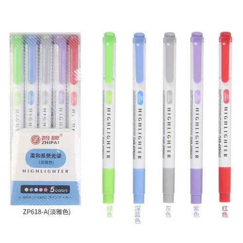 ZHIPAI-marcador de doble cabeza, marcador Mildliner, 5 uds.: 5PCS A