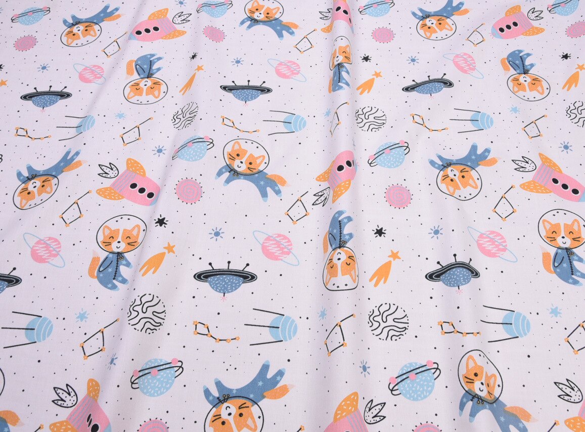 Spacecraft 100% Twill Cotton fabric Cloth DIY handmade sewing patchwork quilting home sheets pillow decor tissus material: NO.3 mao yuzhou / 50x50cm
