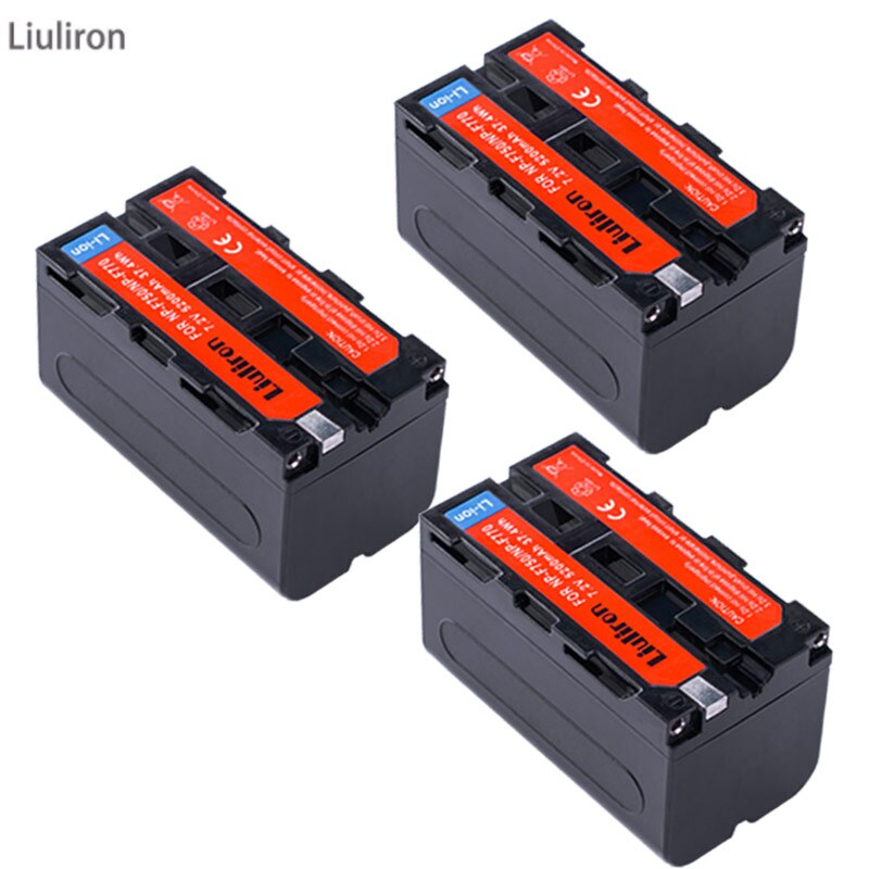 3x NP F770 F750 NP-F750 Li-Ion Batteria di Ricambio + LCD USB Caricabatterie per il Sony NP-F750 NP-F770 Videocamera Video Luce del LED D &amp; F: 3battery