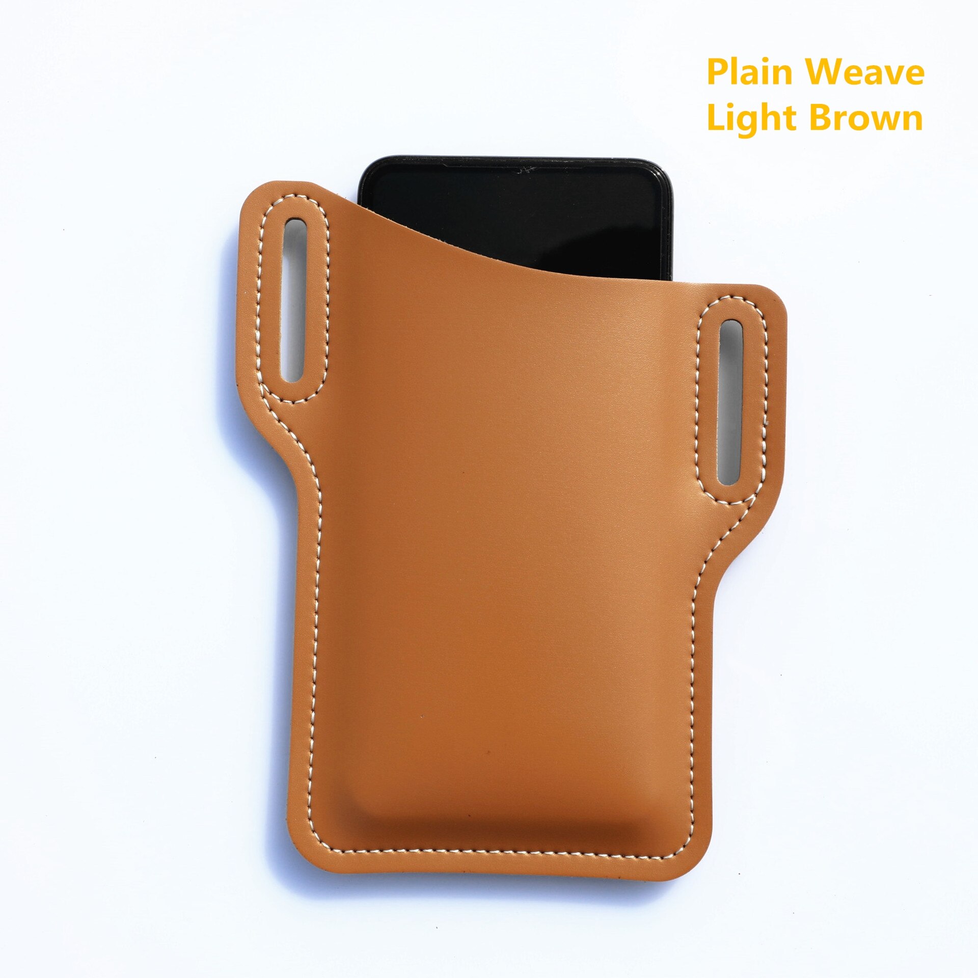Mannen Vrouwen Gsm Loop Holster Case Zakken Draagbare Multifunctionele Heuptas Pu Lederen Mobiele Telefoon Portemonnee Vintage Riem Tas: Light Brown