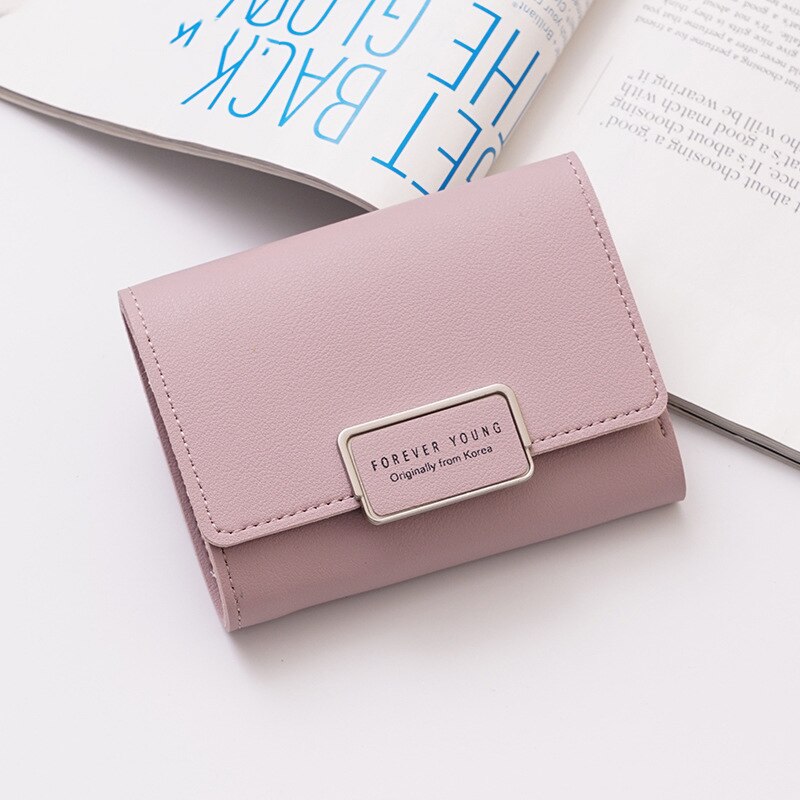 Wallet Women Leather Female Slim wallet Hasp Clutch Short Wallet Women Purse Card Holder Ladies Purse: Purple