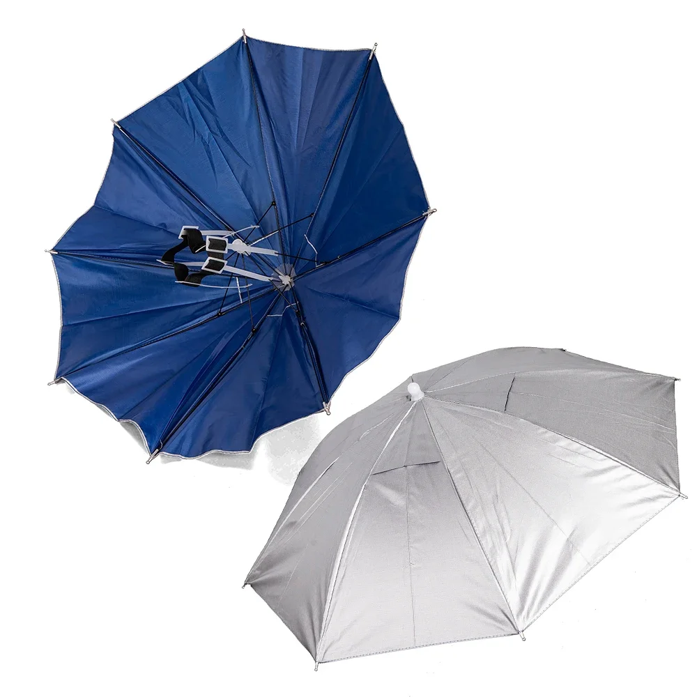 Chapeau parapluie de pluie portable, pliable, pare-soleil d'extérieur, imperméable, pour camping, pêche, sauna, casquette, couvre-chef de plage, accessoire