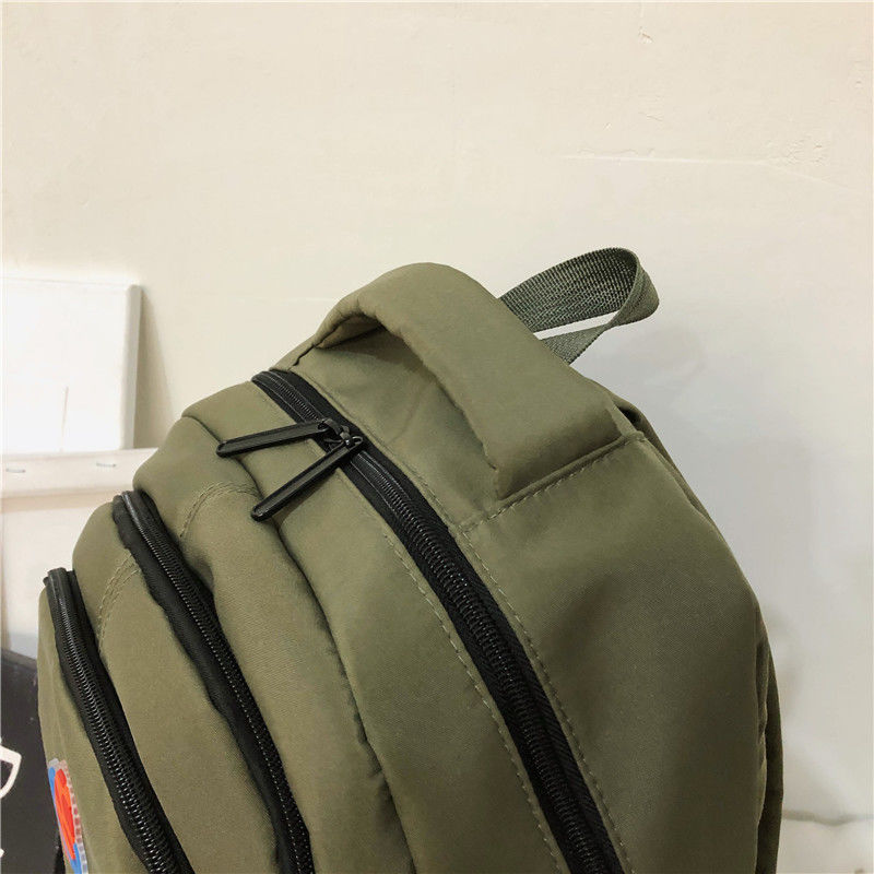 Teen skoletaske pige rygsække kvinder stor kapacitet nylon sort college bogtaske studerende gymnasietaske kvindelige taske pack stor