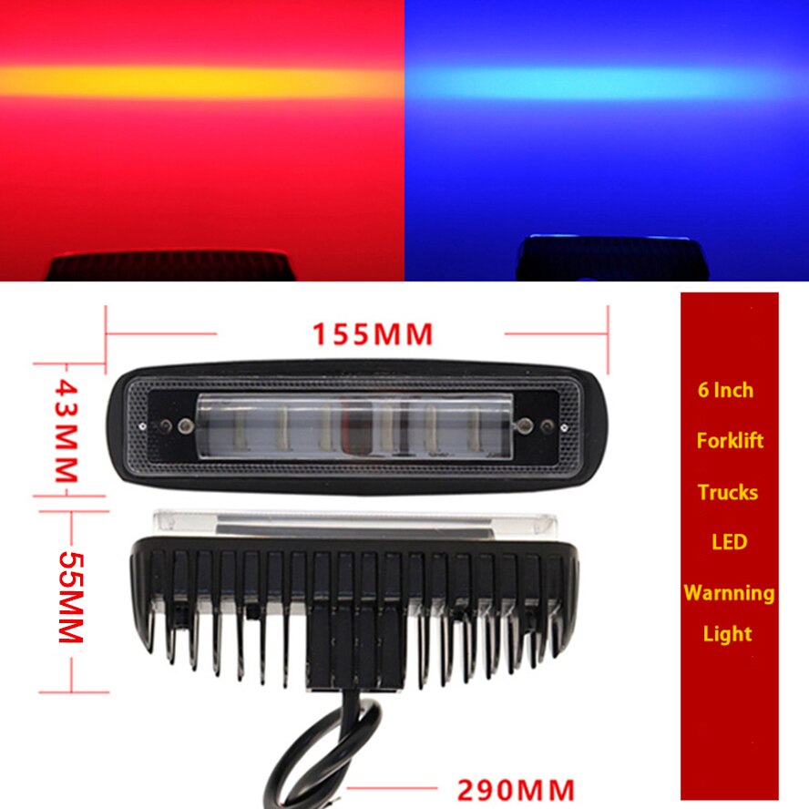 1 Stuk 6 Inch Led Waarschuwingslampje Heftruck Veiligheid Licht Omkeren Blauw Rood Grens Indicator Licht Voor Vorkheftrucks 12V ~ 80V Dc