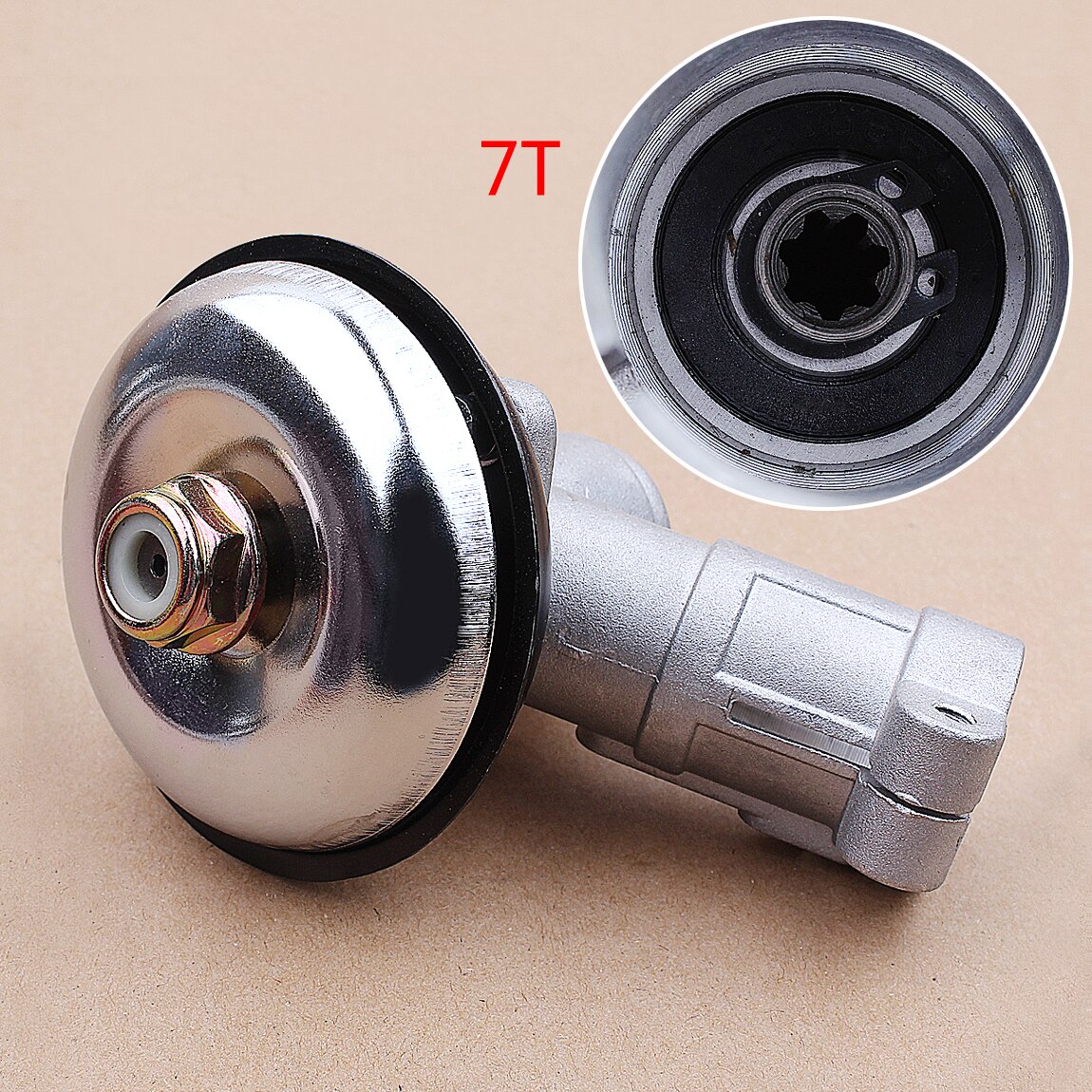 7 T/9 T M10 * 1.25 Versnellingsbak Gear Hoofd Assemblage 28MM Vierkante Staaf Universele Gear Hoofd fit grasmaaier Trimmer Bosmaaier: 7T