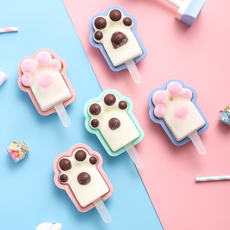 Cat's Claw Ice Cream Mold - Silicone Popsicle Maker - DIY Homemade Fruit Juice Ice Pop Mould