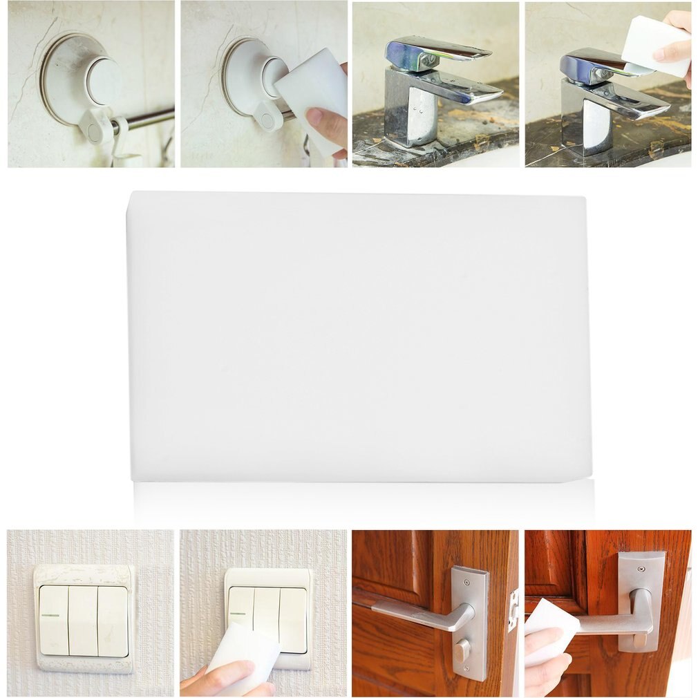 100 Pcs Wit Multifunctionele Magic Sponge Eraser Cleaner 100X60X20 Mm SP99
