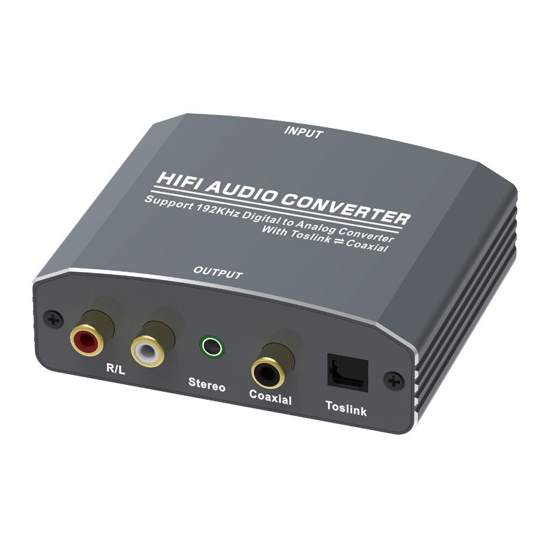 192khz numérique à analogique Audio convertisseur adaptateur optique Coaxial à 3.5MM Jack RCA avec bidirectionnel Toslink à Coaxial commutateur
