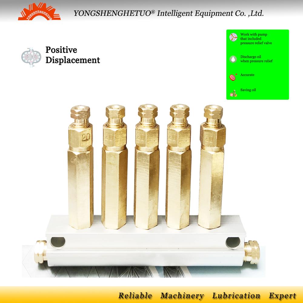 Detective Volume lubrication oil grease distributor dispenser 5 outlet junction block+oil flow proportion metering unit DX