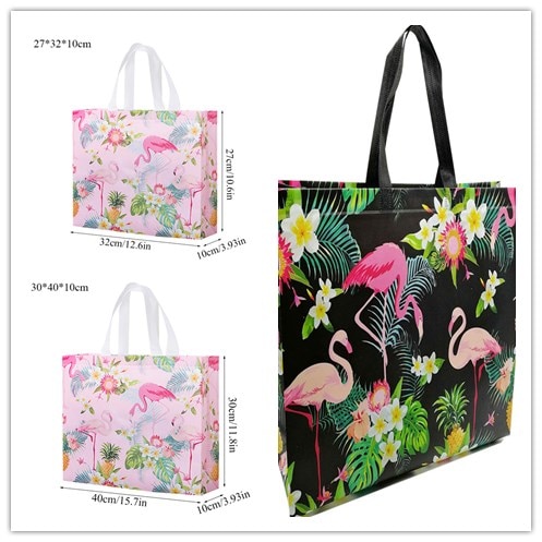 Niet-geweven Stof Flamingo Boodschappentas Vrouwen Herbruikbare Pouch Opbergzakken Eco Waterdicht Lady Handtas Print Tote Bag Organizer
