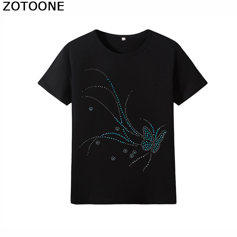 ZOTOONE Vlinder Bloem Artesanato Kristallen HotFix Steentjes Stickers voor Kleding Jurk Strass Naaien Strass Applique E