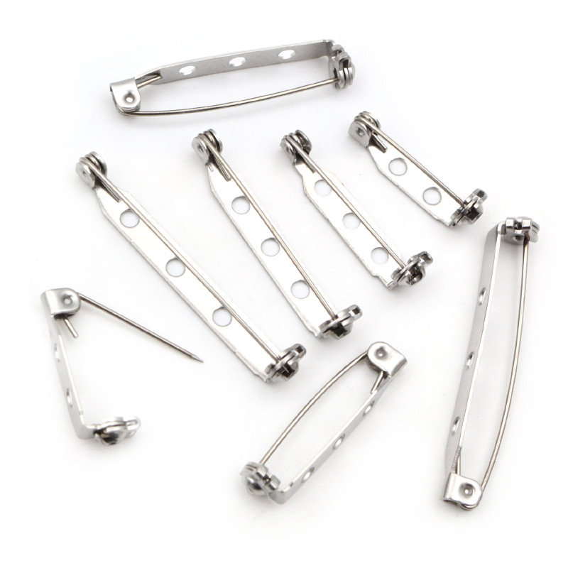 20 piezas 14 17 19 20 25 32 38mm 316 broches de acero inoxidable broches de seguridad broches configuración en blanco para DIY suministros de fabricación de joyas