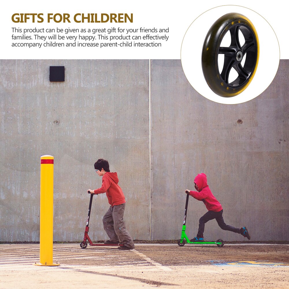 2pcs Scooter Wheels Mute Replacement Wheels 180mm PU Wheels Scooter Parts