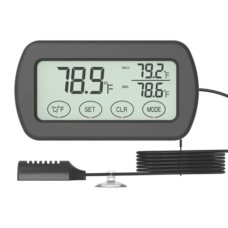 Termohigrómetro con sonda para incubación de huevos, caja de presión para reptiles domésticos, Monitor de ventosa